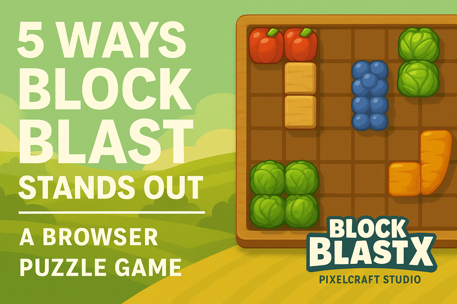 Block Blast X – best browser puzzle game of 2025 with fruit block gameplay