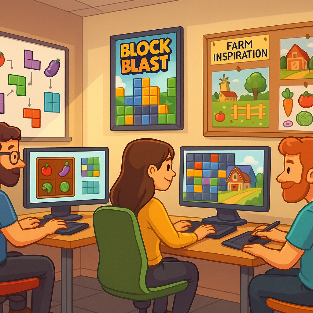 Pixelcraft Studio developing the browser version of Block Blast puzzle game