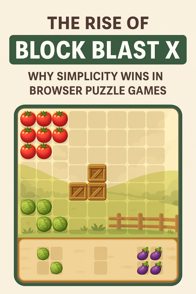 Minimalist farm-themed puzzle blocks in Block Blast X browser game
